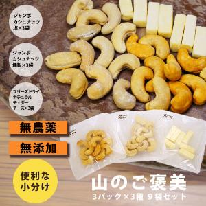 山のご褒美 ナッツ＆チーズ９袋詰め合わせ 小分け おつまみ ギフト 母の日  素焼き 登山 マラソン ランニング トレイルランニング 行動食 補給食 無農薬 無添加｜sotoaso