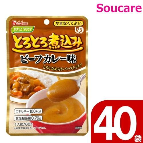 やさしくラクケア とろとろ煮込み ビーフカレー味 80g 40袋 ハウス食品