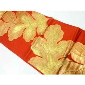 ys6989413; 宗sou 菊の葉模様織出し袋帯（材料）【アンティーク】【着】｜sou