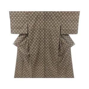 ys7656333; 宗sou 格子に花模様織り出し西陣お召着物【着】 : お茶道具