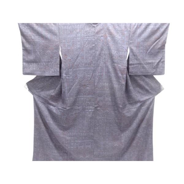 ys7590433; 宗sou 花更紗模様織り出し本場結城紬80亀甲着物(石下)【着】
