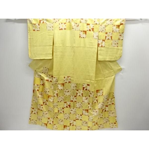 ys7840459; 宗sou 金彩市松に花模様刺繍訪問着【着】