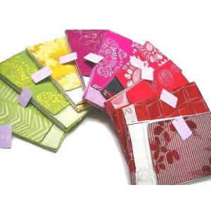 半幅帯 リバーシブル 小袋帯 両面タイプ　刺繍調・ラメ入り