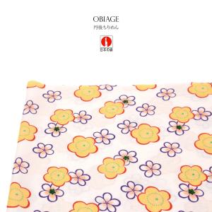 SOUBIEN（創美苑） 帯揚げ 日本の絹 白 ホワイト 赤 レッド 梅 花 正絹