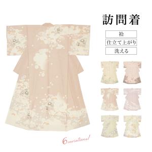 【夏着物】絽＊訪付下げ バチ衿 紅白薔薇の花 略礼装 ピンク 正絹 7SM18 夏着物】絽＊訪付下げ バチ衿 紅白薔薇の花 略礼装 ピンク 正絹