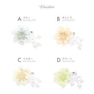髪飾り 浴衣 花 フェイクパール 子供 クリッ...の詳細画像4