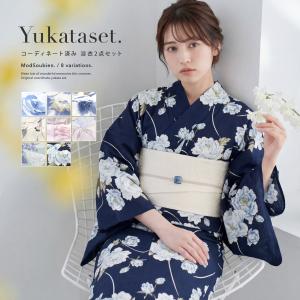 浴衣 レディース そしてゆめ浴衣+そしてゆめ半巾帯+下駄 3点セット