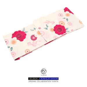 MIZUKI（ミズキ） 浴衣 レディース 単品 みずき 美月 クリーム 花火 赤