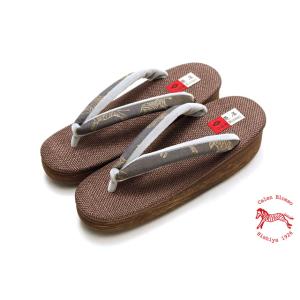 草履 菱屋カレンブロッソ 花緒サンダル 焦茶 綾織（綿）