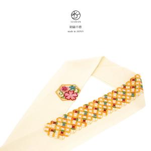 SOUBIEN（創美苑） 半襟 刺繍 振袖 半衿 成人式 白 アイボリー 赤 黄色