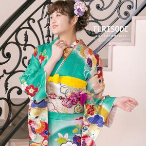 振袖セット 白系 オフホワイト 赤 菊 雪輪 桜 笹 花 絵羽柄 正絹