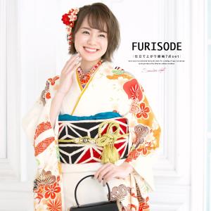 振袖フルセット(7点)・古典柄・縮緬・松竹梅・金彩加工・鹿の子柄 最高級古典柄振袖 関芳/最高級金彩刺繍友禅 緑/金 御所車柄/牡丹柄