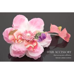 髪飾り 花 フラワー 髪飾り 和柄 ピンク パ...の詳細画像1