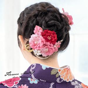 SOUBIEN（創美苑） 簪 かんざし 2点セット 桃色 ピンク 梅 菊 花 藤