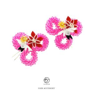 SOUBIEN（創美苑） 七五三 髪飾り 3歳 7歳 かのこ ちんころ 鹿の子絞り