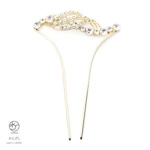 SOUBIEN（創美苑） バチ型簪 金色 ゴールド ティアラ 冠 フェイク