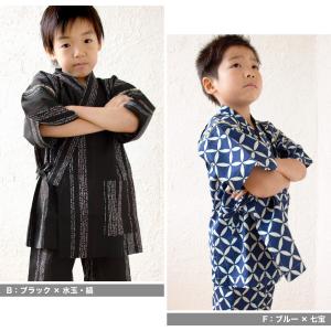 甚平 男の子 キッズ じんべい 子供 白 紺 ...の詳細画像2