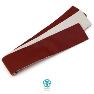 SOUBIEN（創美苑） 角帯 未仕立て 齋英織物謹製 灰茶色 グレージュ 青