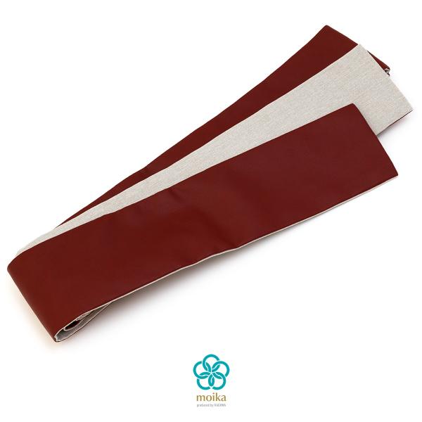 角帯 メンズ moika 赤 レッド 灰色 グレー 無地 単色 シンプル 皮 リバーシブル 細帯 浴...