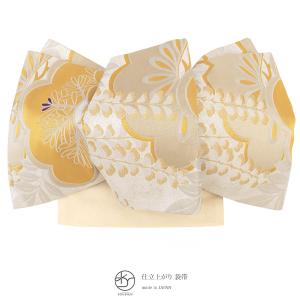 袋帯 振袖用 未仕立て 黒 金 竹 菊 花 伊豆蔵(いづくら)織物 西陣 証紙