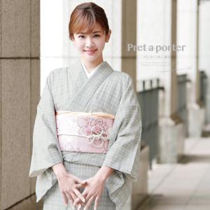 洗える着物 bonheur saisons 袷 黒 ブラック 桜 梅 橘 椿 紅葉