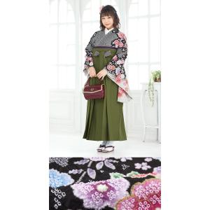 レンタル 卒業式 袴 女性 袴セット 黒 ブラ...の詳細画像1