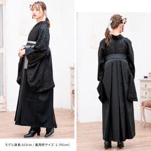 レンタル 卒業式 袴 女性 袴セット 黒 ブラ...の詳細画像1