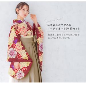 レンタル 卒業式 袴 女性 袴セット 赤茶 レ...の詳細画像1
