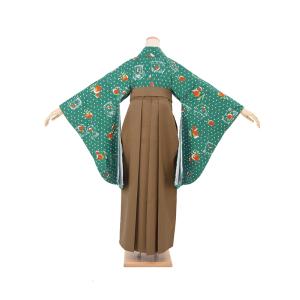 レンタル 卒業式 袴 女性 袴セット 緑 グリ...の詳細画像1