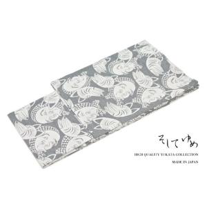 浴衣 メンズ 単品 ブランド そしてゆめ 灰色 ライトグレー ひょっとこ 綿麻 男性用 M L 送料...