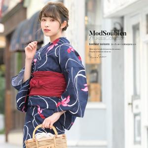 SOUBIEN（創美苑） 浴衣 レディース 3点セット 浴衣/半幅帯/下駄