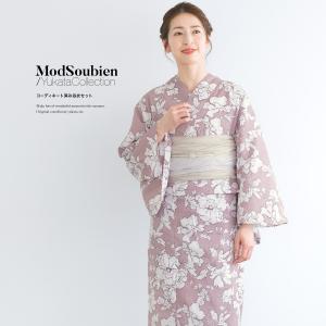 TORAY（東レ） 浴衣 レディース 単品 和風館 ピンク プチカメリア 椿