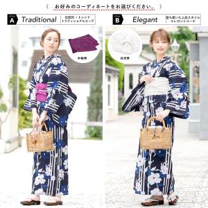 浴衣 レディース セット 作り帯 レトロ 浴衣...の詳細画像1