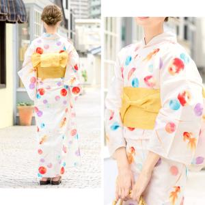 浴衣 レディース セット レトロ 作り帯 浴衣...の詳細画像2