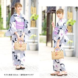 浴衣 レディース セット レトロ 作り帯 3点...の詳細画像1