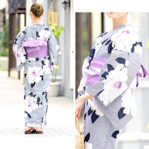浴衣 レディース セット レトロ 作り帯 3点...の詳細画像2