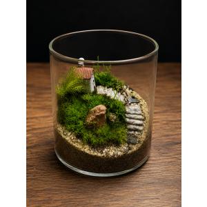 【完成品】苔テラリウム ミニチュアハウス ガラ...の詳細画像3