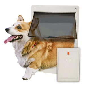 *木製ドア パネル 猫用出入り口付き DIY素材　ペット用出入口付きドア DIY用 ペットドア PD-250 MB パネル付き 犬猫用 ブラウン 犬猫出入り口