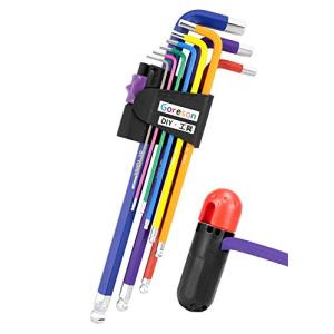 Goreson 六角レンチセット 9本組ボールポイント L型レンチ 六角棒 1.5mm-10mm-S2 合金スチール 精密六角レンチ 六角レンチ
