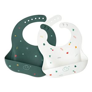 ベビー ビブ 赤ちゃん お食事 シリコン エプロン 柔らかいよだれかけ サイズ調整 持ち運び 清潔易い 防水 軽量 ビブ おおきな 受け皿 0~