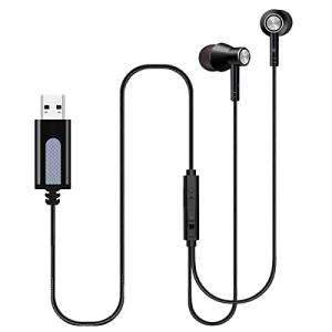 ヘッドセット USB マイク付きイヤホン 有線 音量調節 カナル型 軽量 テレワーク ZOOM用 web会議 オンライン授業 遠隔仕事 ゲーム用
