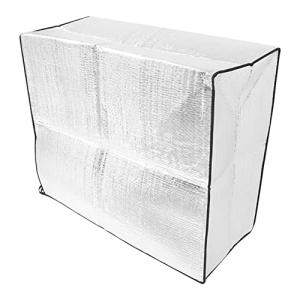 OUNONA エアコン室外機カバー 室外機保護カバー日除け 防塵 撥水加工 簡単脱着 ベルトで固定 シルバー 98x79x42cm