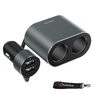 Zukida 合金製 2連 usb 車載充電器 分配器 シガーソケット