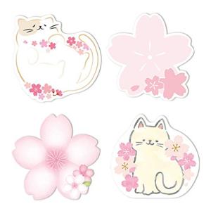 moin moin メッセージ カード 桜 ダイカット 色紙 寄せ書き 猫 花 フラワー 花束 水彩 / 合計120枚 / 4種セット