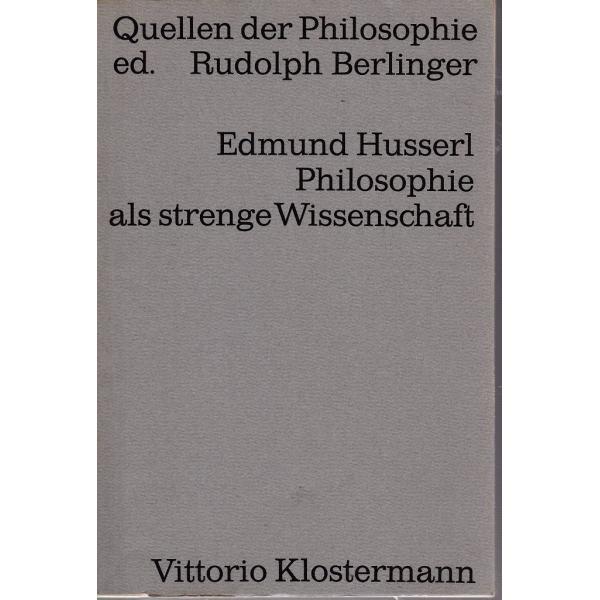 Philosophie als strenge Wissenschaft Klostermann 「...