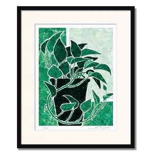 山内一生 「さぎ草」 工藝(小原和紙）4号 額装 花鳥 夏 : 書画肆