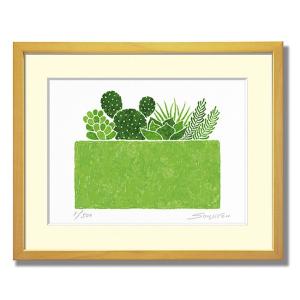 植物絵画　額入り 絵画 アート インテリア 壁掛け 版画 おしゃれ ギフト 額入り 小さい絵