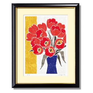 絵画 花の絵 インテリア 壁掛け 版画 横長 風水 黄色 玄関 おしゃれ 額