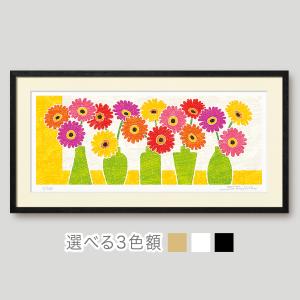 絵画 花の絵 インテリア 壁掛け 版画 横長 ...の詳細画像1