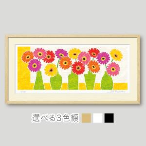 絵画 花の絵 インテリア 壁掛け 版画 横長 ...の詳細画像2